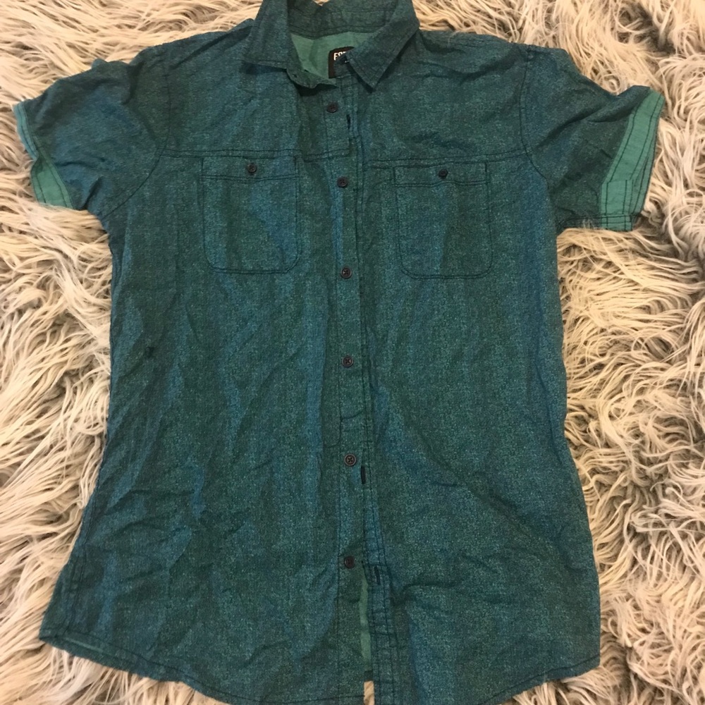 Teal Button Up Tee